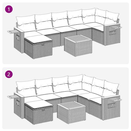 8-cz. zestaw wypoczynkowy do ogrodu, z poduszkami, czarny na Arena.pl