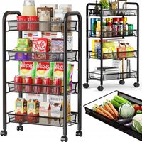 MOBILNY REGAŁ KUCHENNY ŁAZIENKOWY STOLIK NA KÓŁKACH METALOWY WÓZEK 4