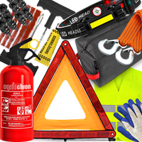 Gaśnica Kamizelka Trójkąt Latarka Czołowa Wkręty Sznurki Do Naprawy Kół