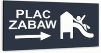 Tabliczka informacyjna ATRACYTOWA aluminiowa PLAC ZABAW NADRUK UV