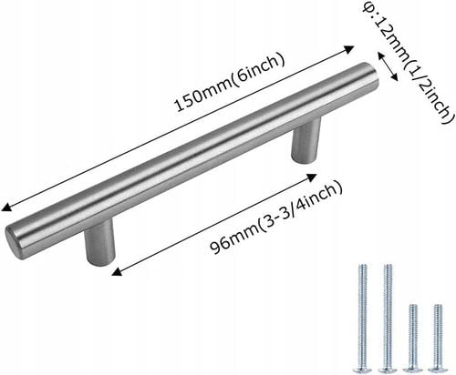 15X Uchwyt Meblowy Reling 96 Mm Srebrny Metalowy Uchwyt Do Szafek Szuflad na Arena.pl