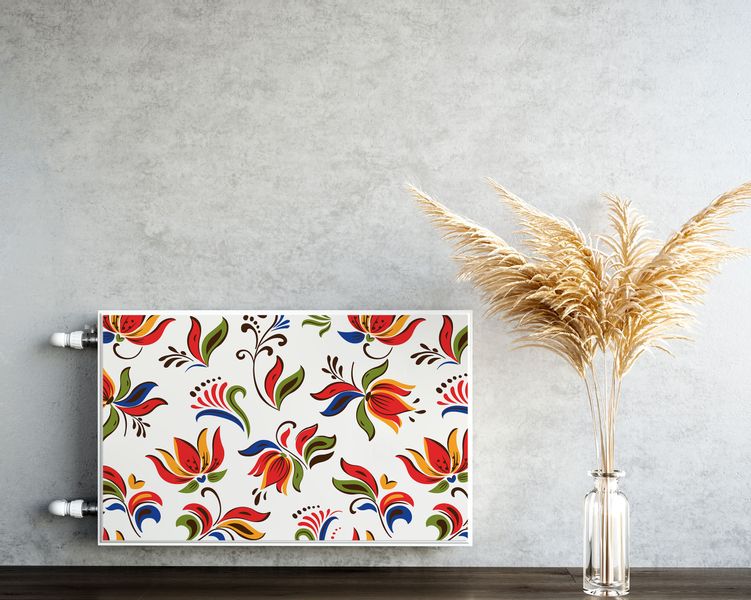 Osłona MAGNETYCZNA Grzejnika KWIATY Barwny Ludowy Wzór 80cm x 60cm zdjęcie 5