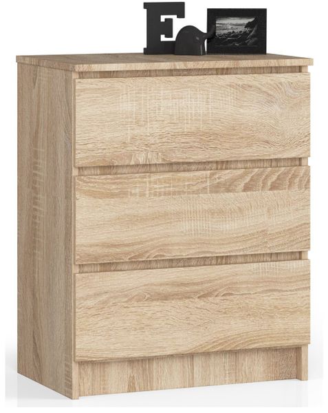 KOMODA K 60 cm 3 SZUFLADY DĄB SONOMA zdjęcie 1