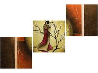 60 90CM OBRAZ 3 ELEM PIĘKNA JAPONKA ŚCIENNY DRUK PŁÓTNO