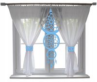 Firana nowoczesna ŁAPACZ SNÓW ażur błękit 400x145