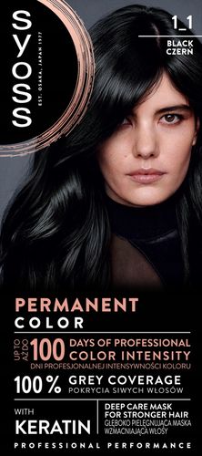 SYOSS PERMANENT COLOR FARBA DO WŁOSÓW TRWAŁA NR 1_1 CZERŃ 1 SZT na Arena.pl