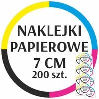 NAKLEJKI PAPIEROWE 7 CM w rolce 200 szt. FULL KOLOR