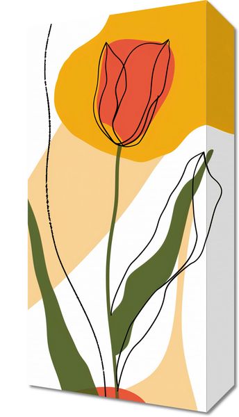 Obraz 20x40cm Przerysowany Tulipan zdjęcie 1