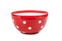 Salaterka dwukolorowa w kropeczki 2 l [czerwony półprzezroczysty]