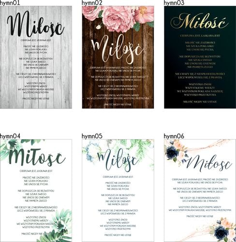 TABLICA ślubna HYMN O MIŁOŚCI drewno 70x100cm na Arena.pl