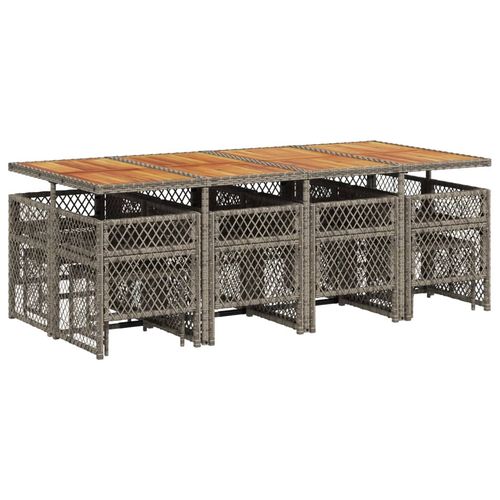 13-cz. zestaw mebli ogrodowych z poduszkami, szary rattan PE na Arena.pl