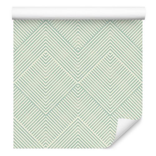 Tapeta Do Salonu Zielony Wzór GEOMETRYCZNY Retro na Arena.pl