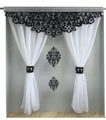 Firana nowoczesna AGNES salon sypialnia lambrekin AŻUR glamur 300x150