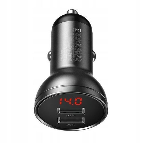ŁADOWARKA SAMOCHODOWA VOLTOMIERZ 2xUSB LCD 12/24V na Arena.pl