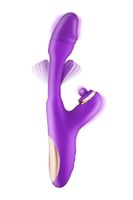 joyfully 3-in-1 rabbit vibrator with tapotem purple