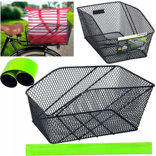 Kosz metalowy rowerowy duży koszyk na rower bagażnik DUNLOP 13L + ODBLASK na Arena.pl