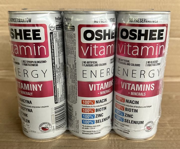 Oshee Vitamin Zero Witaminy + Minerały pomarańcza 250ml - karton zdjęcie 1
