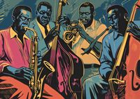 Plakat 59,4x42cm Jazzmani w Gazie