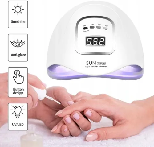 Lampa Do Paznokci Manicure Profesjonalna Mocna UV/LED SUN x5 Max 80W Biała na Arena.pl