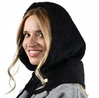 CZARNA kominarka BALACLAVA kaptur na jesien Czapka zimowa damska ALPAKA uni