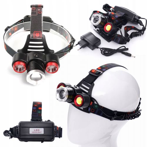 Latarka Czołowa Zoom 2000X Led T6 Cree 4 Tryby Czołówka Bateria Kraft&Dele na Arena.pl