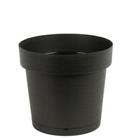 Doniczka plastikowa z podstawką 18 cm tworzywo sztuczne antracytowy matowy