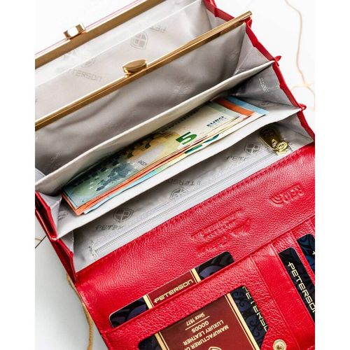 lakierowany portfel damski czerwony z ochroną rfid - peterson na Arena.pl