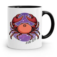 Znaki Zodiaku Zodiakara Kubek Czarny Rak Z Nadrukiem Ze Zdjęciem