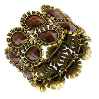 Metalowa sztywna bransoletka kamienie