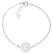 Bransoletka Celebrytka Kwiat Ażurowy 20 cm Srebro 925
