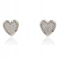 Xuping – kolczyki serduszka w kolorze srebrnym kryształki rodowane