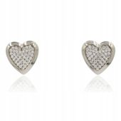 Xuping – kolczyki serduszka w kolorze srebrnym kryształki rodowane