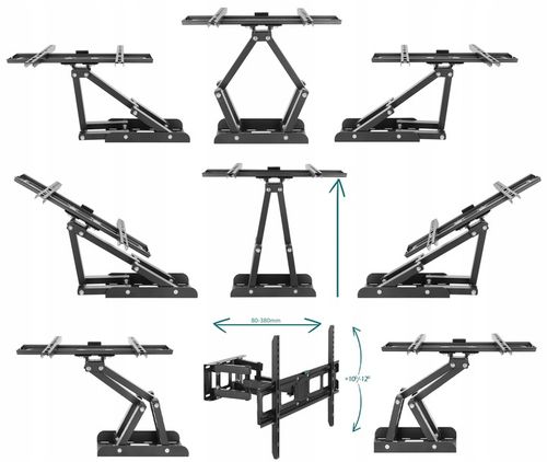 EXTRA MOCNY OBROTOWY UCHWYT na TELEWIZOR WIESZAK TV 32-80 cali na Arena.pl