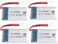 Zestaw 4 akumulatorów Lipo 3.7V 600mAh do dronów do Syma X5, Cheerson CX-3…
