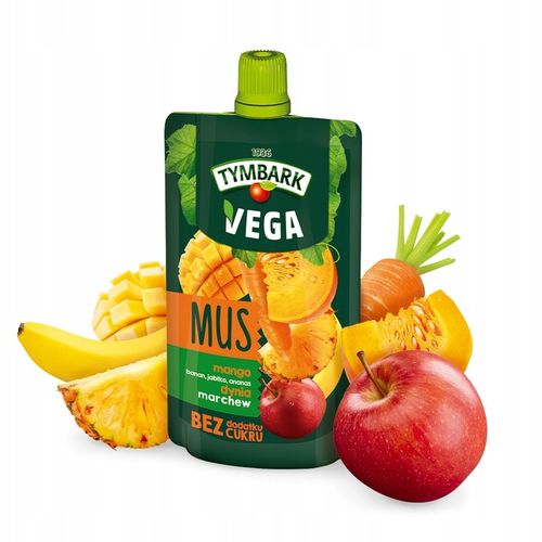 Mus warzywa owoce Tymbark Vega jabłko burak truskawka 12x 100g na Arena.pl