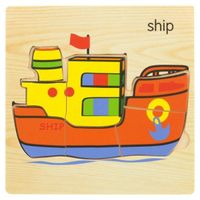 Drewniana Układanka Edukacyjna - statek