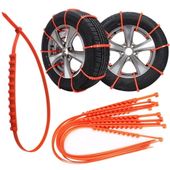 Łańcuchy śniegowe antypoślizgowe opaski zaciskowe na koła - zestaw 10 sztuk