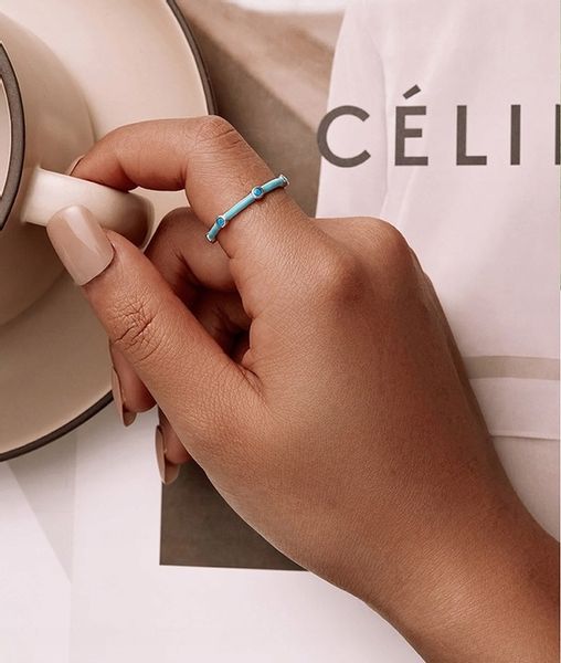 Pierścionek turkusowy regulowany srebro +pudełko zdjęcie 4