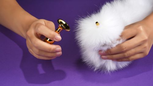 odczepiany metalowy korek z lisim ogonem upko fox fur tail small na Arena.pl