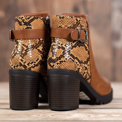 Botki Na Platformie Snake Print r.36 na Arena.pl