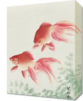 Obraz 30x40cm Two Veil Goldfish, Koson Japoński Vintage do Salonu