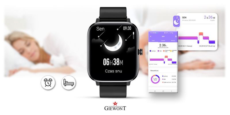 smartwatch giewont czarny gw230-2 zdjęcie 8
