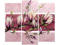 90 80CM OBRAZ T3 ELEM SŁODYCZ MAGNOLII PUDROWYM RÓŻU DRUK ŚCIENNY