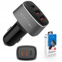 MOCNA SZYBKA ŁADOWARKA SAMOCHODOWA DO TELEFONU SMARTFONA 56W PD QC3 3A 12V