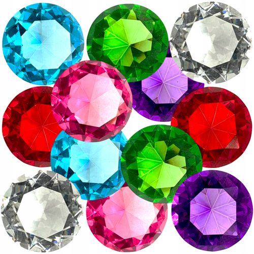 Kryształki dekoracyjne szklane zestaw 12szt średnica 5cm różnokolorowe na Arena.pl