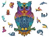 Puzzle Drewniane Premium 3D Układanka dla dorosłych Sowa Zwierzęta Prezent