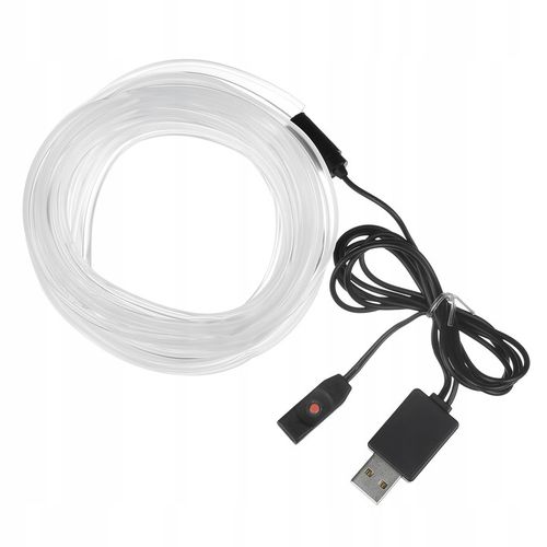 ŚWIATŁOWÓD EL WIRE LED RGB USB OŚWIETLENIE WNĘTRZA AUTA KABINY SAMOCHODU 4m na Arena.pl