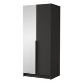Szafa BONO II 100 cm z lustrem-pojemna garderoba-CZARNY+CZARNY