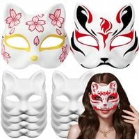 MASKA KOTA DO MALOWANIA NA TWARZ THERIAN COSPLAY DIY BIAŁY PAPIER 10 SZT