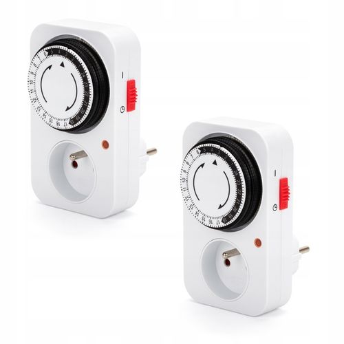 2x PROGRAMATOR CZASOWY MECHANICZNY DO GNIAZDKA DOBOWY 24H 15-MIN ZESTAW na Arena.pl